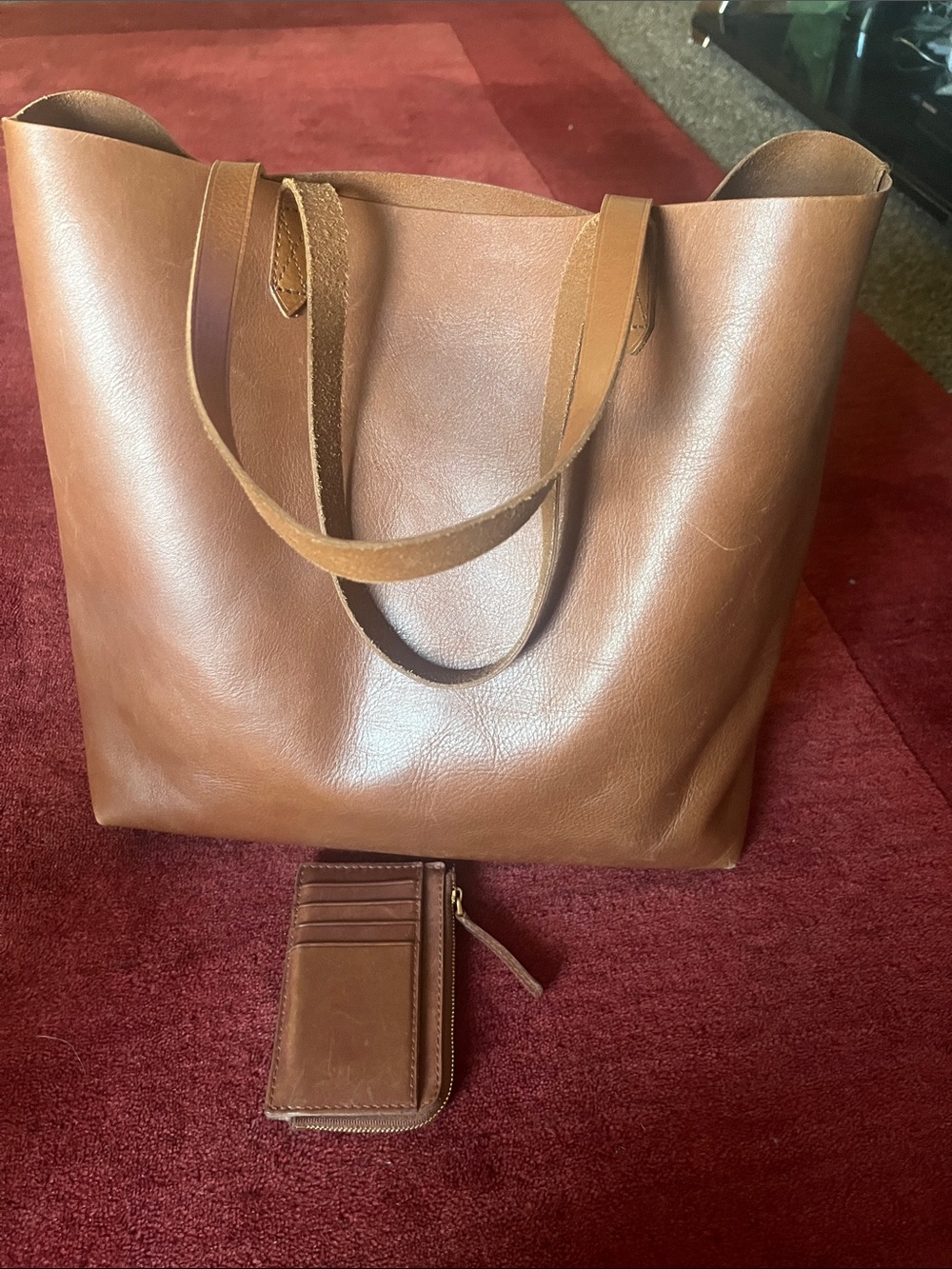 MADEWELL TRANSPORT TOTE, ENGLISH SADDLE W/CARD WALLET - Picture 9 of 15